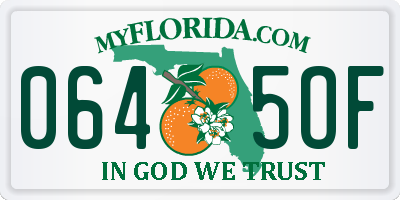 FL license plate 0645OF