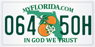FL license plate 0645OH