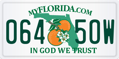FL license plate 0645OW