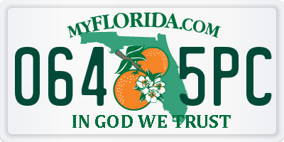 FL license plate 0645PC
