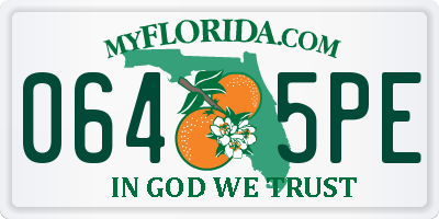 FL license plate 0645PE