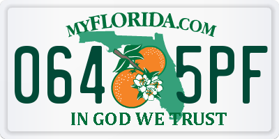 FL license plate 0645PF