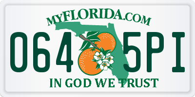 FL license plate 0645PI