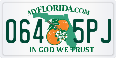 FL license plate 0645PJ