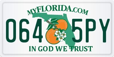 FL license plate 0645PY