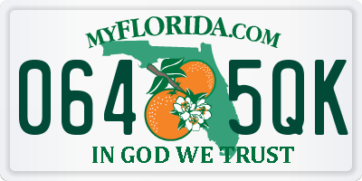 FL license plate 0645QK