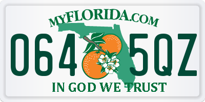 FL license plate 0645QZ