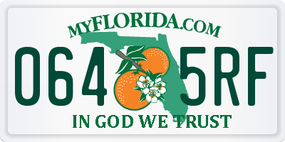 FL license plate 0645RF