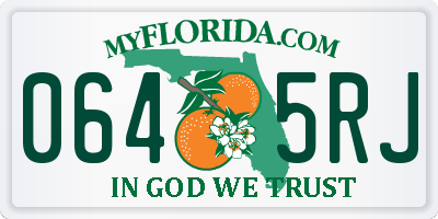 FL license plate 0645RJ