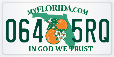 FL license plate 0645RQ