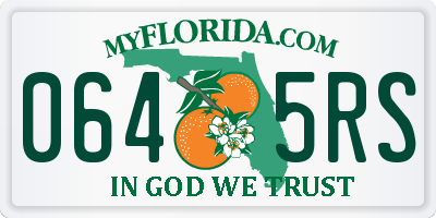 FL license plate 0645RS