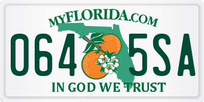 FL license plate 0645SA