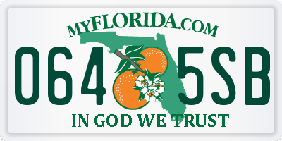 FL license plate 0645SB