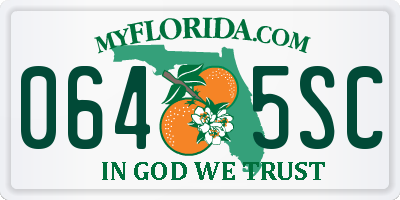 FL license plate 0645SC