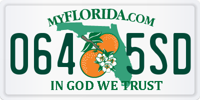 FL license plate 0645SD