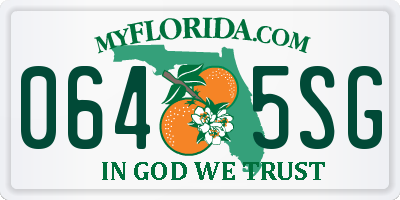 FL license plate 0645SG