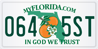 FL license plate 0645ST