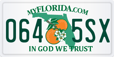 FL license plate 0645SX