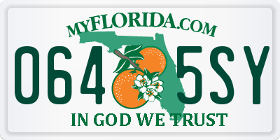 FL license plate 0645SY
