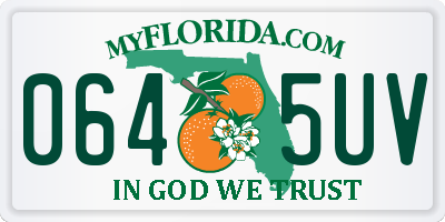 FL license plate 0645UV