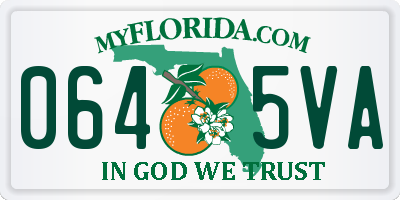 FL license plate 0645VA