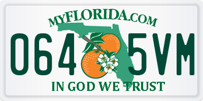 FL license plate 0645VM