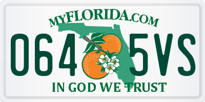 FL license plate 0645VS
