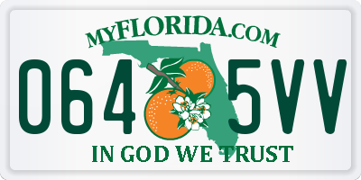 FL license plate 0645VV