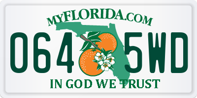 FL license plate 0645WD
