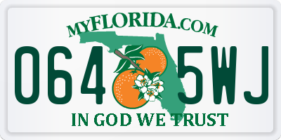 FL license plate 0645WJ
