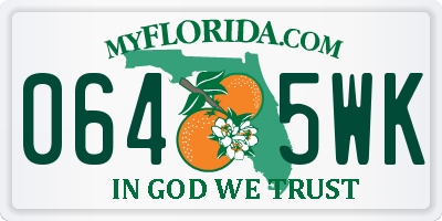 FL license plate 0645WK