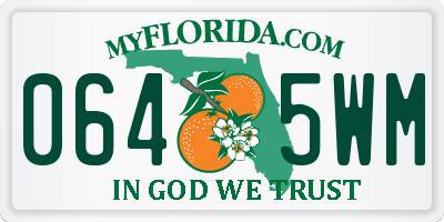 FL license plate 0645WM