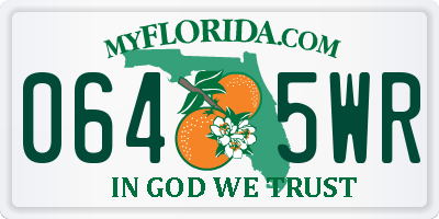 FL license plate 0645WR