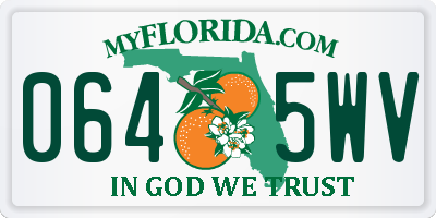 FL license plate 0645WV