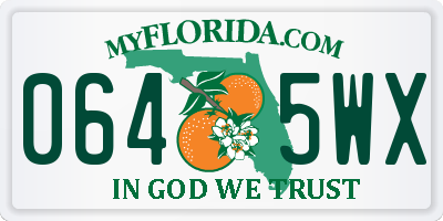 FL license plate 0645WX