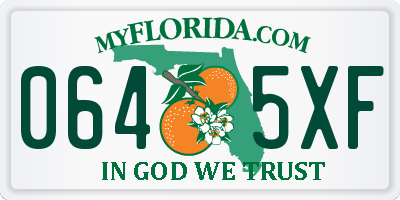 FL license plate 0645XF