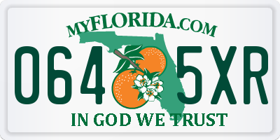 FL license plate 0645XR