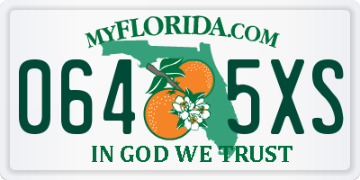 FL license plate 0645XS