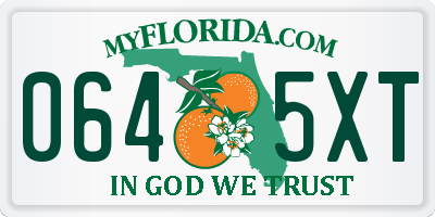 FL license plate 0645XT