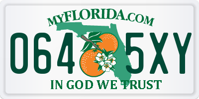 FL license plate 0645XY