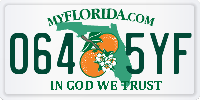 FL license plate 0645YF