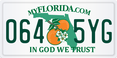 FL license plate 0645YG