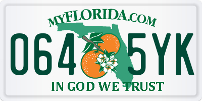 FL license plate 0645YK