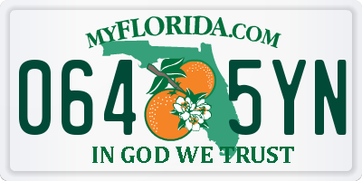 FL license plate 0645YN