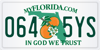 FL license plate 0645YS