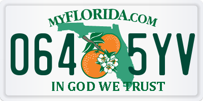 FL license plate 0645YV