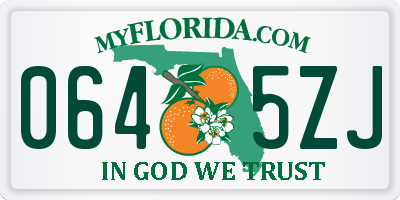FL license plate 0645ZJ