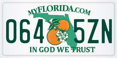 FL license plate 0645ZN