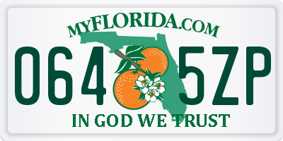FL license plate 0645ZP