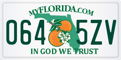 FL license plate 0645ZV